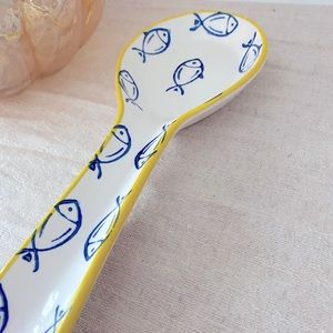 Coastal ceramic spoon rest